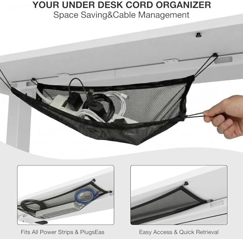 Acrolix 63x24 Electric Standing Desk with Cable Net, White