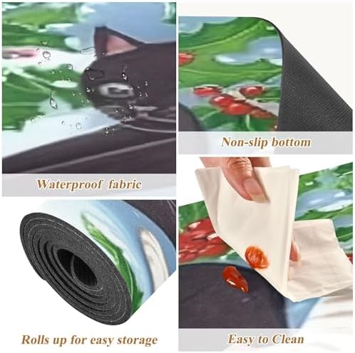 Cat Stretching Trivet Table Runner for Hot Dishes and Pots, Heat Resistant Waterproof Anti-Slip Table Protector for Kitchen Decor, 11.8x39.4 in