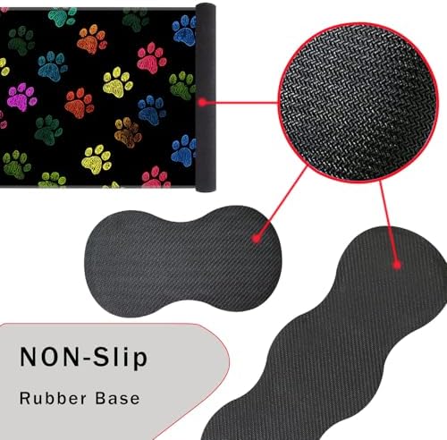 Keyboard Wrist Rest and Mouse Pad with Wrist Support Set Ergonomic Coaster,Memory Foam,Easy Typing Pain Relief,Large XL Desk Mat 31.5"x 11.8",Colorful Paw Prints