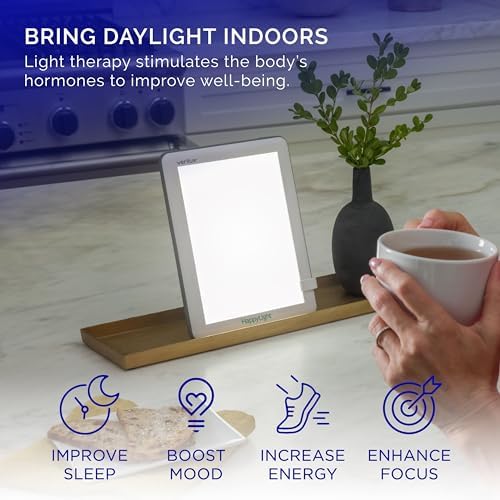Verilux HappyLight Lucent Light Therapy Lamp, 10,000 Lux, UV-Free LED