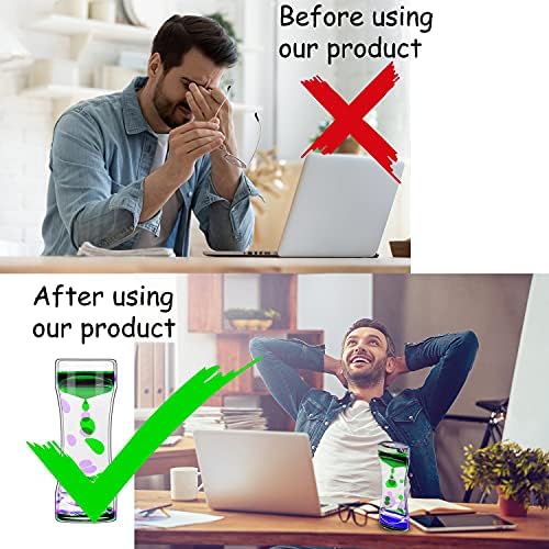 Liquid Motion Bubbler Timer Pack of 8 Great Desktop Colorful Hourglass Liquid Bubbler Small Calming Relaxing Toys Sensory Anxiety Autism ADHD Fidget Toys