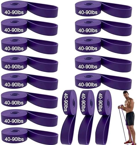 16-Pcs Resistance Bands Set - Premium Elastic Workout Bands for Home Gym, Strength Training, Yoga & Physical Therapy