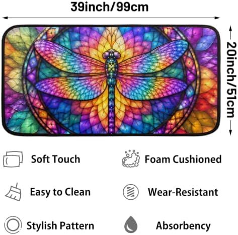 Dragonfly Kitchen Mats Cushioned Anti Fatigue Kitchen Rugs Non-Slip B-1
