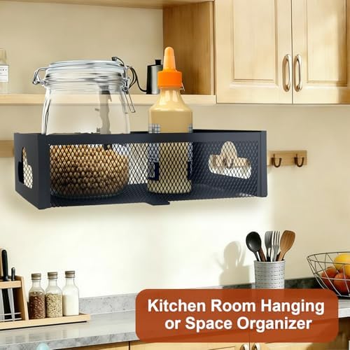 Under Desk Organizer 360° Swivel with Cup Holder,Holds Up to 7lbs