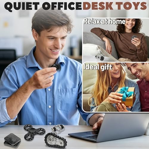 5 Pcs Fidget Toys Adults Metal Figette Spinner Magnet Slider for Teen Boys Quiet Office Desk Cool Gadgets Pain Stim Anxiety Stress Relief Items ADHD Autism Figets Magnetic Gifts for Teens EDC for Men