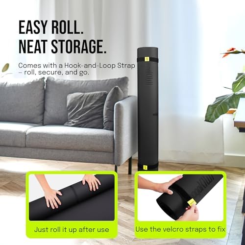 Gogokiwi Large Yoga Mat (6'x4') – 1/4" & 1/2" Thick Exercise Mats for Home Workout, Extra Wide Workout Mats for Home Gym, Yoga, Pilates, Stretching, Floor & More