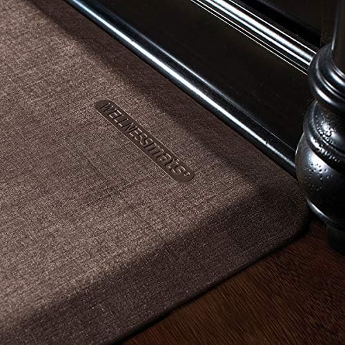 WellnessMats Linen Collection Anti-Fatigue Floor Mat, Polyurethane – Ergonomic Support Pad for Home, Kitchen, Garage, Office Standing Desk – Water Resistant - Made in USA