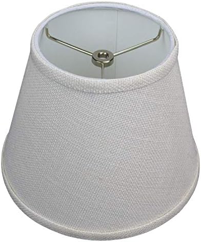 FenchelShades.com Lampshade 6" Top Diameter x 10" Bottom Diameter x 8" Slant Height with Spider Attachment Diameter 0.4 Inch for Lamps with a Harp (Burlap Off-White)
