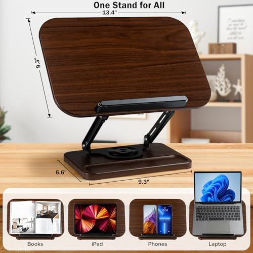 Book Stand with Light & Storage, Book Holders for Reading Hands Free