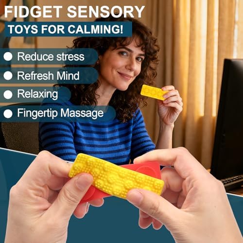 8 Pack Textured Sensory Suction Fidget Toys for Kids Adults Quiet Sensory Strips Stickers Autism ADHD Calming Anxiety Stress Relief Classroom Desk Must Have Christmas Stocking Stuffers Gifts