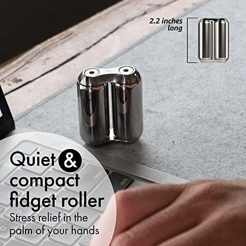 ONO Roller - Handheld Fidget Toy for Adults | Help Relieve Stress, Anxiety, Tension | Promotes Focus, Clarity | Compact, Portable Design (Natural, Mini Size - Stainless Steel)
