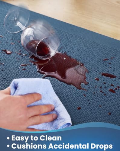 Ophanie Kitchen Mats for Floor, 3/4 Inch Thick, 20 x 48 Anti Fatigue Cushioned Mat,Kitchen Rugs,Waterproof,Comfort Ergonomic Standing Mat for Office,Home,Sink with 99+ Pairs of Anti-Slip Bottom Ridges