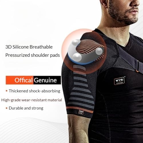 1 Pack Adjustable Shoulder Brace with Shock-Absorbing Gel Pad