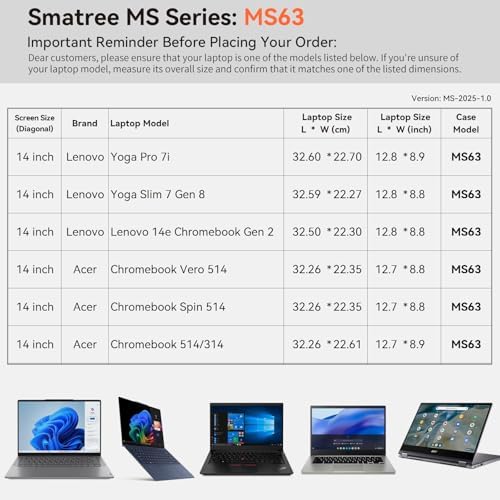 Smatree MS63 Protective Case with Stand for 14inch Lenovo Yoga Slim 7 Gen8