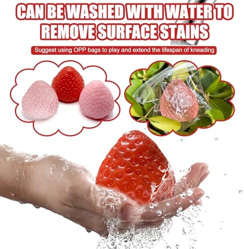 3Pcs Big Taba Squishies Strawberry, Cute Strawberry Squeeze Toys