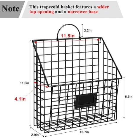 3 Packs Hanging Wall File Organizer with Hooks, Magazine Rack ,Mail Basket