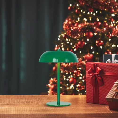 Cordless LED Mushroom Table Lamp, 5200mAh Battery, Dimmable 3 Color, Green