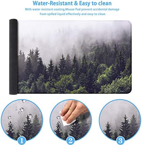 iCasso Extended Gaming Mouse Pad,35.4 x 15.7in Desk Pad, Forest