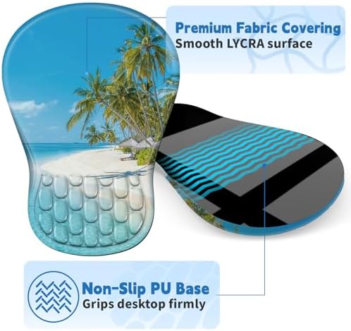 YIWEI Ergonomic Mouse Pad with Wrist Rest for Carpal Tunnel Pain Relief