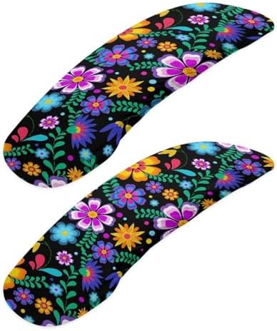 Boho Floral Print Chair Arms Protector Flowers Print Office Seat Hand Rest Protector with Elastic Edge, Stretchable Skin Friendly Computer Chair Desk Chair Arms Covers, 2 Pack