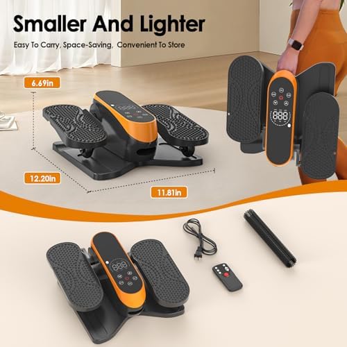 Under Desk Elliptical Machine for Senior Mini Elliptical Leg Exerciser with Remote Quiet Portable Electric Seated Foot Pedal Exerciser for Home Office