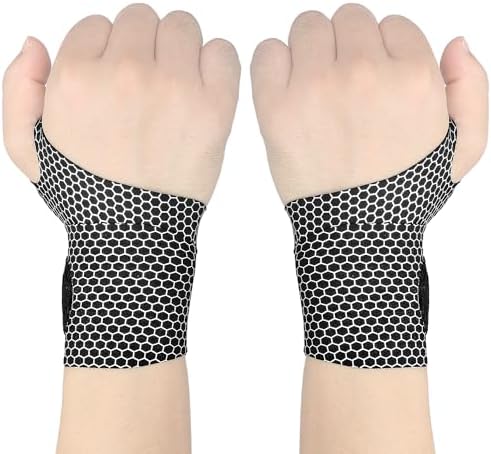 YUNYILAN 2 Pcs Ultra-Thin Wrist Brace Support for Carpal Tunnel, Pain Relief, Arthritis, Tendonitis, Elastic Wrist Wraps Right and Left Hands - Compression and Support for Fitness (Black)