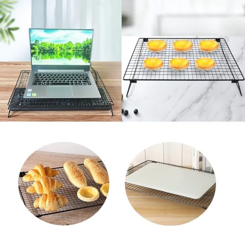 Laptop Stand Low Profile Metal Foldable Laptop Riser Holder Ventilated Cooling Computer Notebook Stand for MacBook Air Pro MBA Computer Desktop Monitor Printer Mini PC Raise Screen to Eye Level