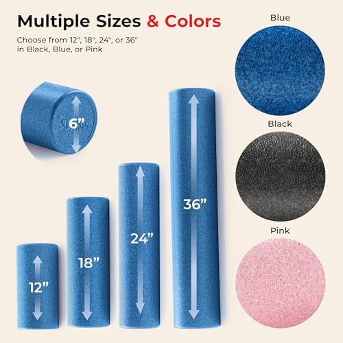 Sunny Health & Fitness 36" Blue High-Density Yoga Foam Roller