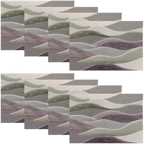 Monochromatic Abstract Linen Placemats, Halftone Effect Minimalist Art Table Mats for Table Washable Heat Insulation Thick Dining Mat, Indoor/Outdoor 12X18 in 8 Pcs