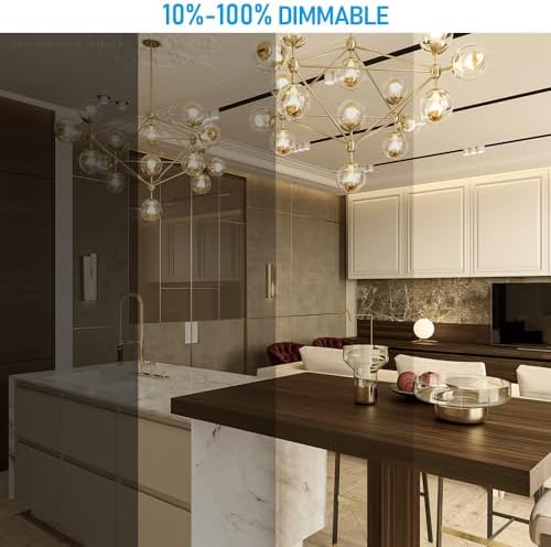 TORCHSTAR 2-Pack A19 Dimmable Half Chrome Light Bulb UL Listed 2700K Gold