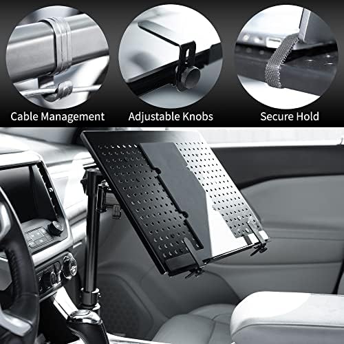 VIVO Black Adjustable Single Laptop Car Mount, MOUNT-CAR01