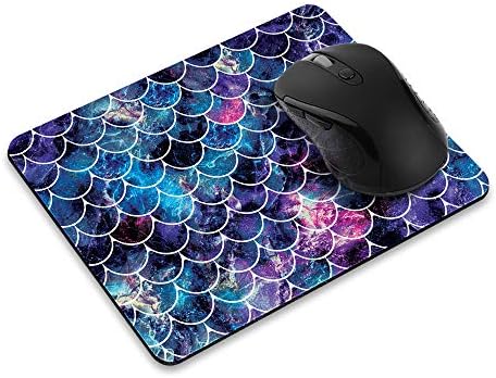 Non-Slip Rectangle Mousepad, WIRESTER Mosaic Mermaid Scale Mouse Pad for Home, Office and Gaming Desk
