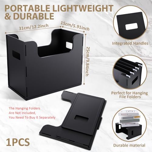 1 Pcs Portable Desktop File, Filing Organizer, Black
