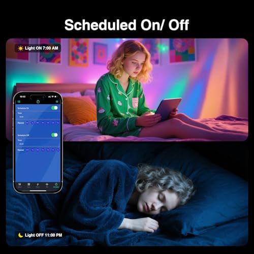 LED Light Bar, Music Sync RGB Light Bar, USB Ambient Lamp, Color Changing Gaming TV Backlight with Remote Control, 15 Dynamic Modes for Room (App Control) (Small)