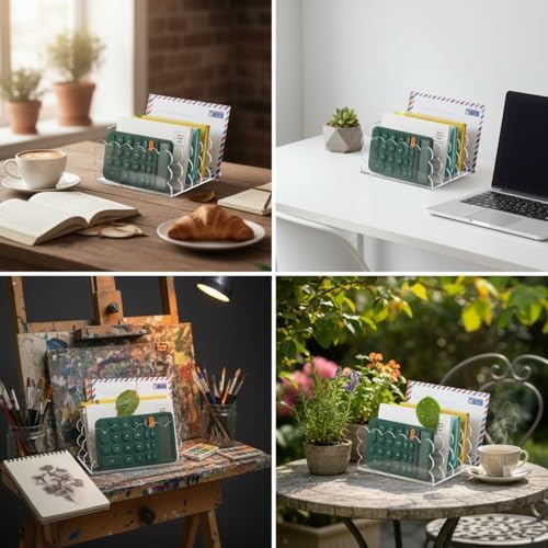 Vertical File Organizer, 5 Compartments, 6.3 x 5.9 x 3 Inch