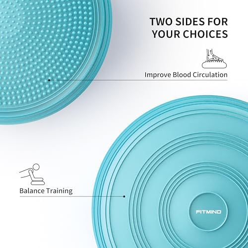 Inflated Wobble Cushion,Dyna Disc,Circular Non-slip Texture for Comfortable Sitting,Wiggle Seat to Improve Posture, Fitness, Stability for Sensory Adults,Balance Seat with Pump for Core Strength
