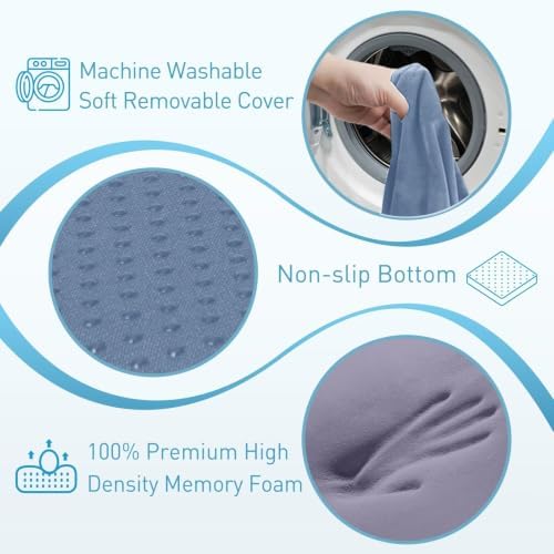 BlissTrends Extra Thick Seat Cushion for Office Chair & Car Seat, LightBlue