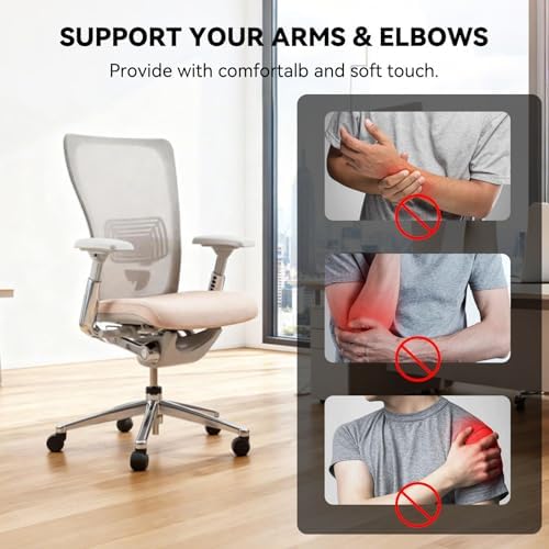 Arm Pads Caps for Haworth Zody Office Chair,Office Chair Arm Rest Replacement（Gray）