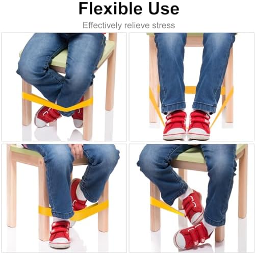 PLULON 15 Pack Chair Bands for Kids with Fidgety Feet Fidget Bands for Classroom Chairs for Students Chairs Desks with Sensory ADHD ADD Autism - Yellow