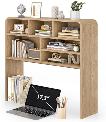 5-Tier Desk Shelf, 37.4''W Desktop Bookshelf for Computer Monitor