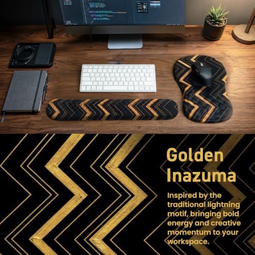 BELLEMOND Japanese Mouse Pad with Wrist Rest | Ergonomic Memory Foam, Large