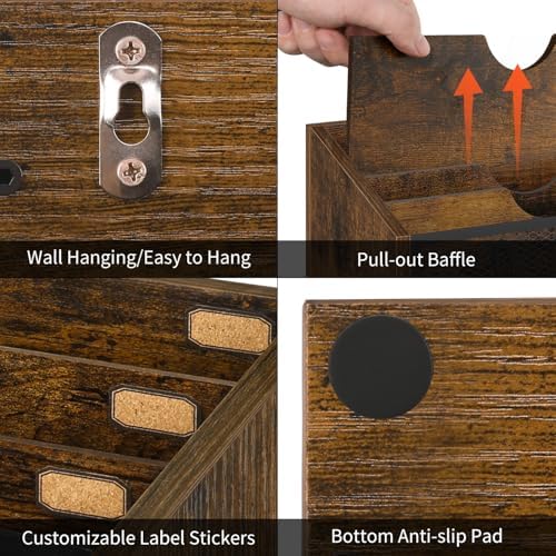 YINMIT Mail Organizer Countertop, 4 Slot Mail Holder for Desk
