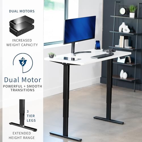 VIVO White 60 x 24 in Standing Desk, DESK-KIT-2B6W