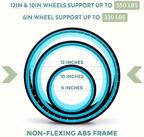 UpCircleSeven Yoga Wheel Set - Strongest & Most Comfortable Yoga Prop Wheel, 3 Pack for Back Pain and Stretching (12, 10, 6 inch)