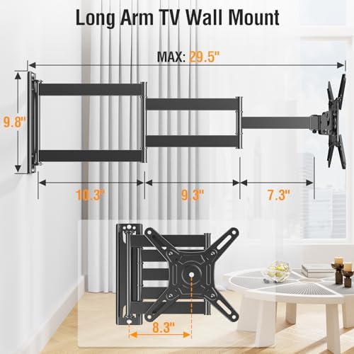 ELIVED 29.5in Long Arm TV Mount for 14-42" TVs Monitors, Max VESA 200x200