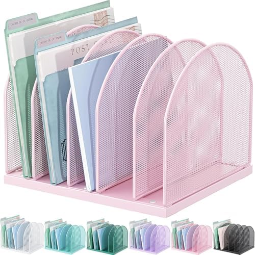 gianotter Desktop File Organizer with 5 Compartments
