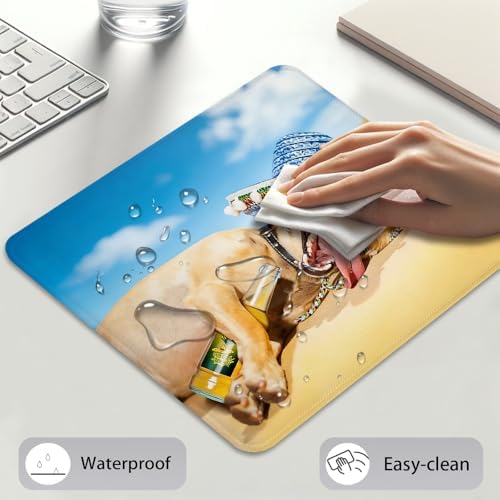 Funny Drunk Chihuahua Dog Mouse Pad, Cute Yellow Lab Puppy Summer Desk Mat