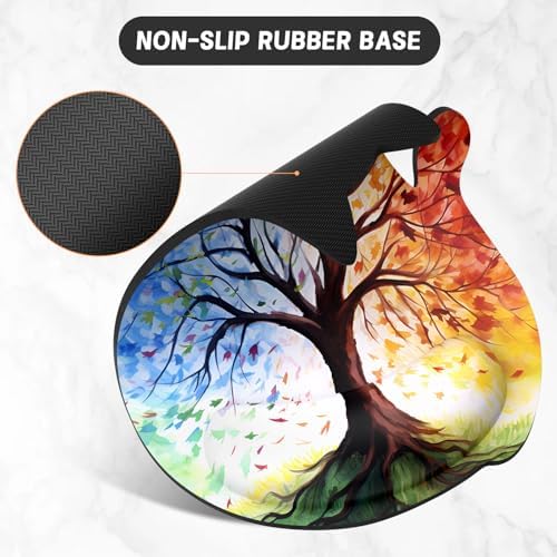 Ergonomic Mouse Pad with Wrist Rest, Cute Cat Memory Foam Padded Pain Relief Non-slip Wrist Support Mouse Mat for Gaming Work Computer Laptop, Funny Office Supplies Desk Accessory, Tree of Life