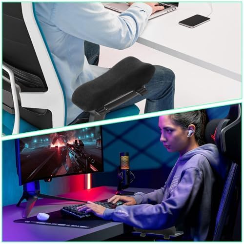 2 pcs Ergonomic Office Chair Arm Pads, Memory Foam Armrest Pads for Office Chair Gaming Chair Arm Rest Covers for Desk Chair, Armrest Cushions for Elbow Pressure Relief