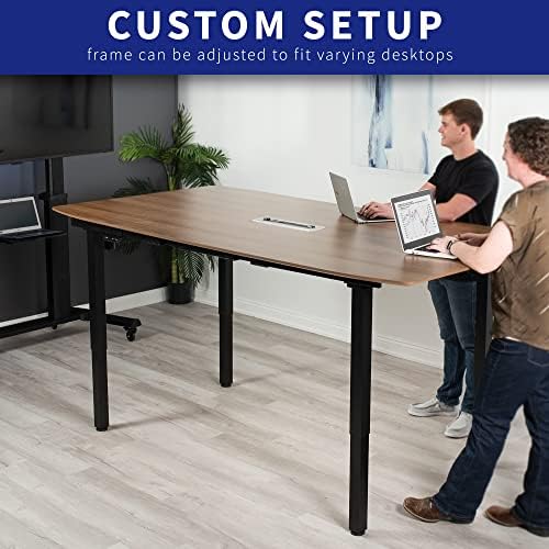 VIVO Black 4-Leg Dual Motor Electric Standing Desk Frame, DESK-E-400B